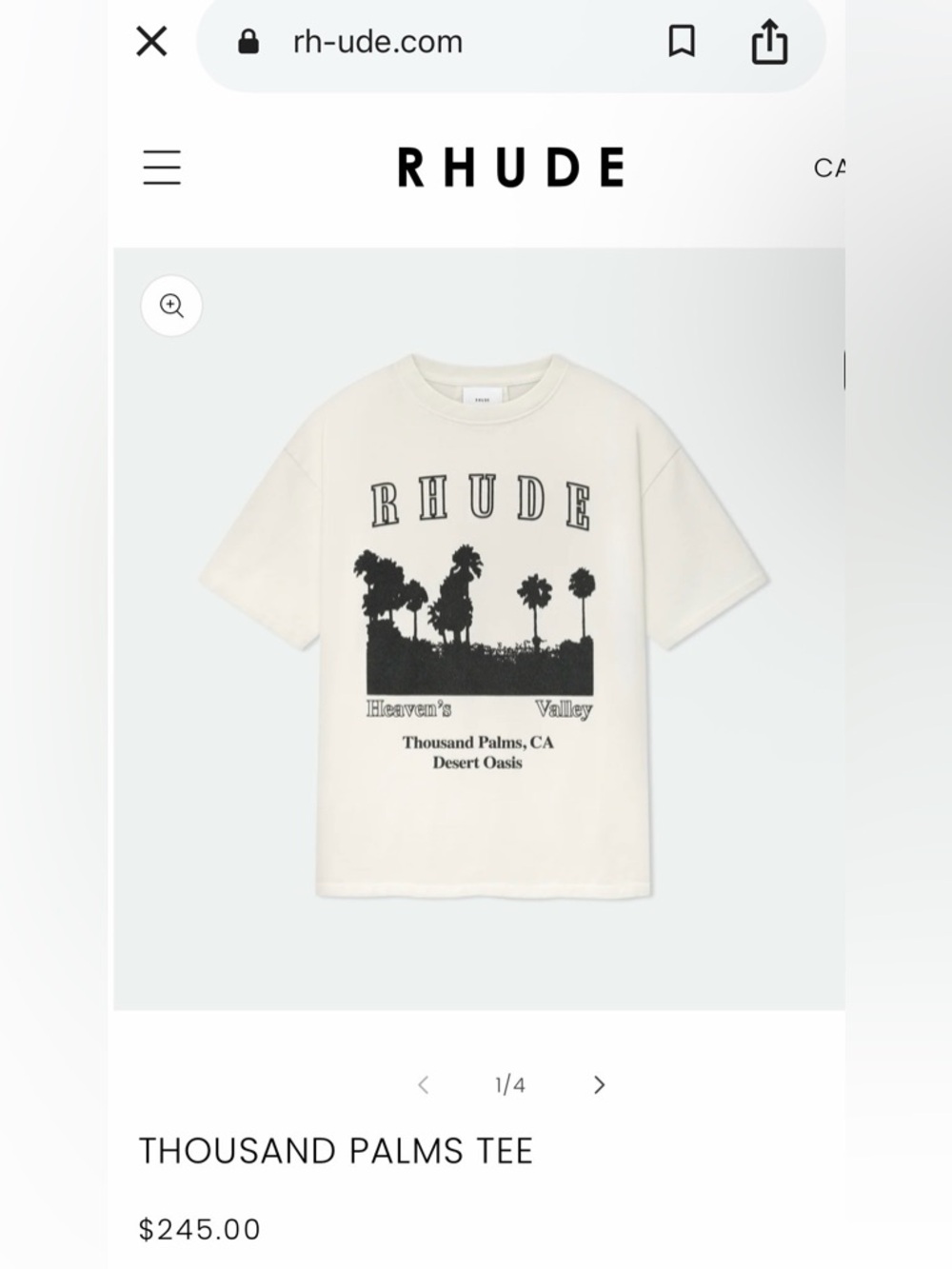 Men’s Rhude Thousand Palms Tee Graphic T-Shirt